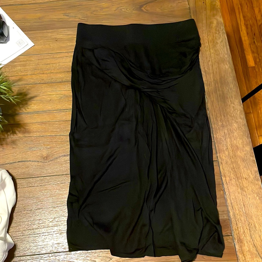 Helmut Lang draping slit skirt